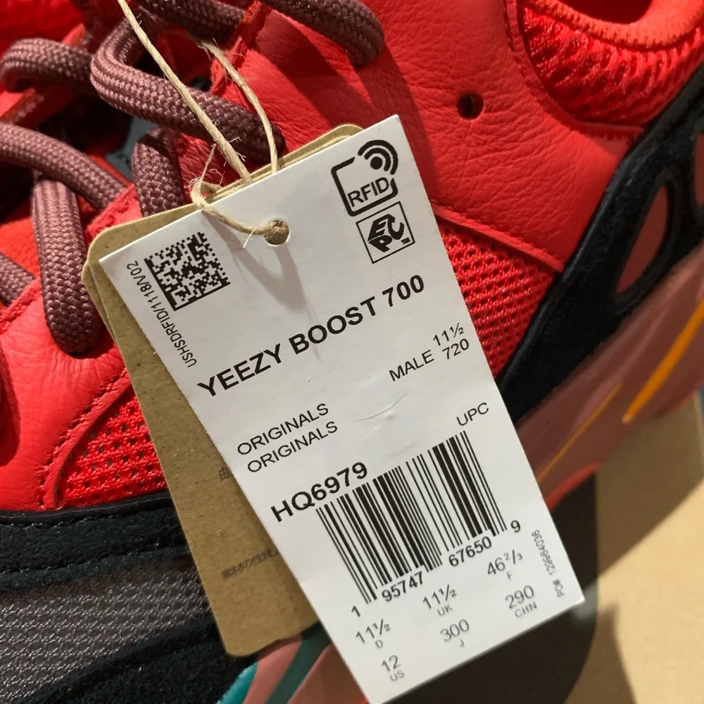 SOLD SOLD !! 2022 Adidas Yeezy Boost 700 Hi-Res Red, new with tags . Size 12. - Picture 11 of 13